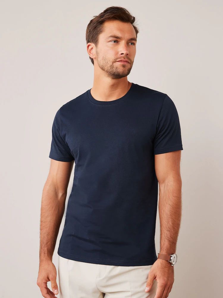GREEN CART #6323 Regular Fit Essential Crew Neck Cotton T-Shirt